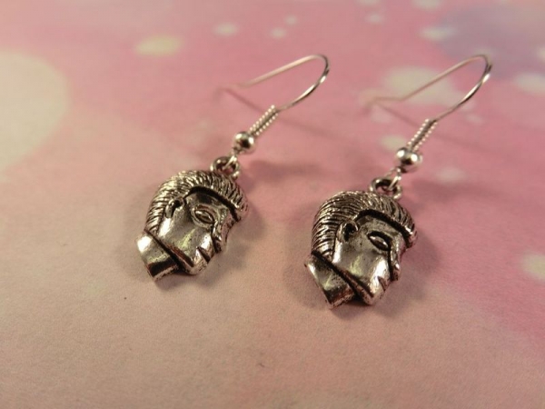 Männerkopf Ohrringe Vintage Optik man heat